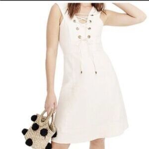 J. Crew White Sleeveless Sundress with Sailor Collar